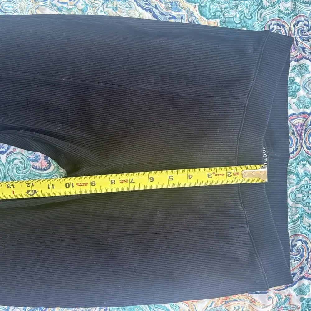 Noctex Black Ribbed Pedal Pushers Capri Crop Pants Women’s Medium High Waist